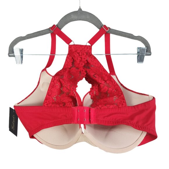 Fredericks of Hollywood Heartthrob Lace Underwire Bra 40D Racerback Red - Picture 5 of 6